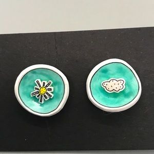 NWOT Cute Handmade Post Earrings with Flower and Cloud